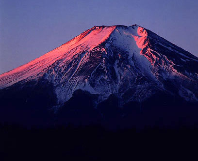 Crimson Mt. Fuji of sunrise 